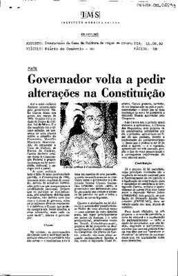 País: Governador volta a pedir alterações na Constituição