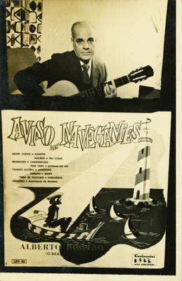 Alberto Ribeiro ao violão e capa de disco
