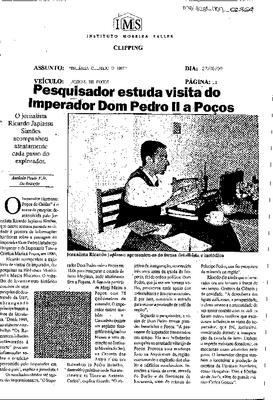 Pesquisador estuda visita do Imperador Dom Pedro II a Poços