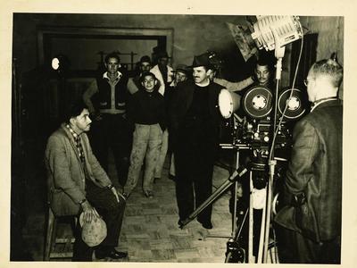 Mazzaropi e Abílio Pereira de Almeida no estúdio