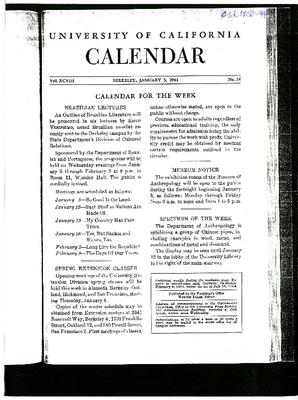 Calendar for the week