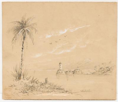 [Marinha com forte, farol e palmeira]