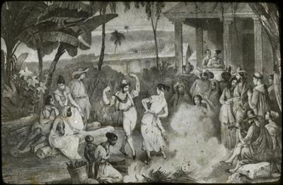 "Dança do lundu" (reprodução de litogravura)