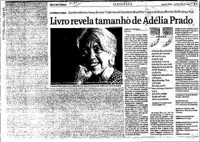 Livro revela tamanho de Adélia Prado