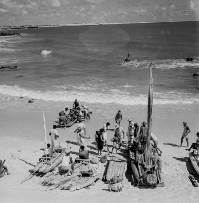 Praia em Natal, jangadas