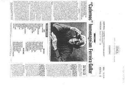 Cadernos homenageiam Ferreira Gullar