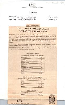 O Instituto Moreira Salles apresenta seu Balanço