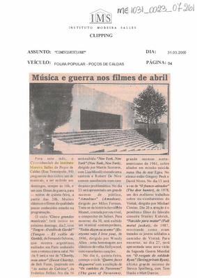 Música e guerra nos filmes de abril