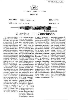 "Música & Dinâmica" O artista - II - Conclusão