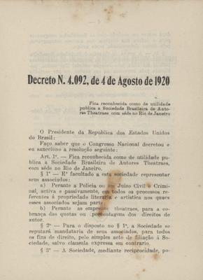 Estatutos da Sociedade Brasileira de Autores Theatrais