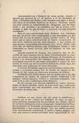 Relatório da Sociedade Brasileira de Autores Teatrais