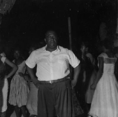 O diretor de carnaval Joaquim Casemiro, o Calça Larga, no ensaio do Salgueiro