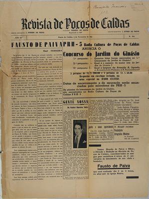 Homenagem a Walther Moreira Salles destacando suas conquista, seus atos de benemerência e sua chegada a Poços de Caldas