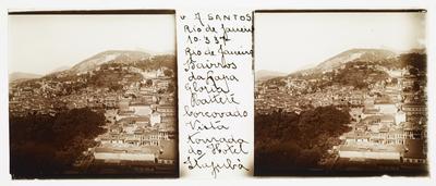 Vista dos bairros da Lapa, Glória e Catete; destaque para o Corcovado, ao fundo