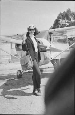 Lena Coelho Santos antes de sobrevoo em São Paulo