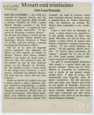 Mozart está tristíssimo