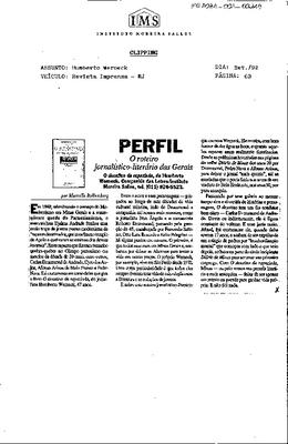 Perfil: O toteiro jornalístico-literário das Gerais