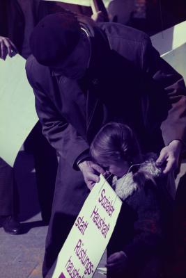 Manifestação pacifista organizada pelos estudantes da Escola de Ulm