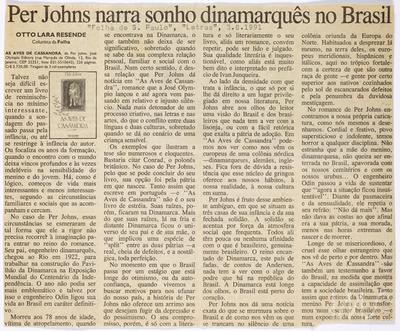Per Johns narra sonho dinamarquês no Brasil