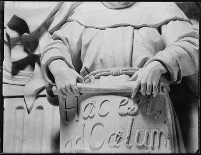 Alegoria franciscana, detalhe do lavabo da sacristia