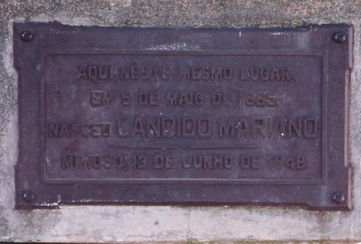 Placa de homenagem ao Marechal Rondon