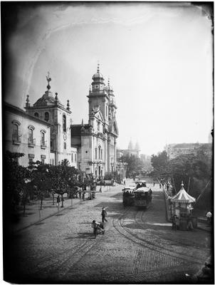 Rua Primeiro de Março, Convento do Carmo e Igreja de Nossa Senhora do Carmo à esquerda