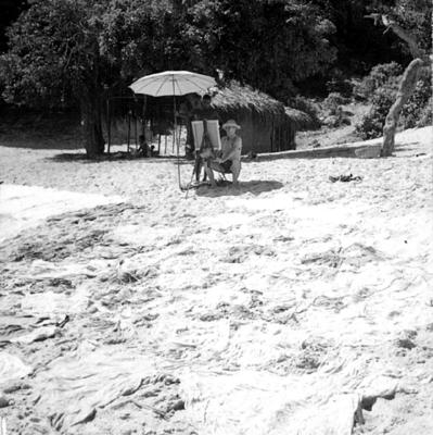 José Pancetti pintando na lagoa de Abaeté