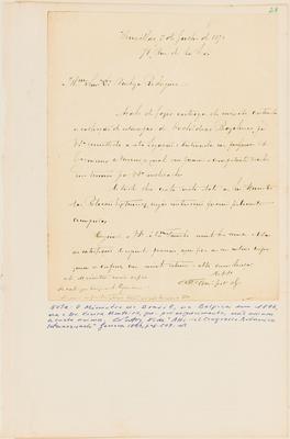[Carta de Vieira Monteiro a João Barbosa Rodrigues, escrita de Bruxelas em 7 de junho de 1892]