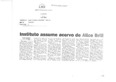 Instituto assume acervo de Alice Brill