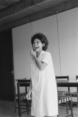 Maria de Nazareth Soares Lins no alojamento dos professores (Colina)