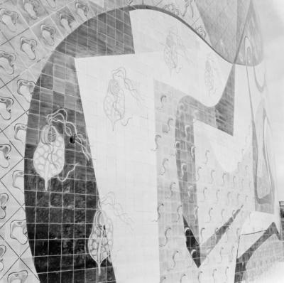 Painel de azulejos, de Burle Marx, na Fundação Oswaldo Cruz