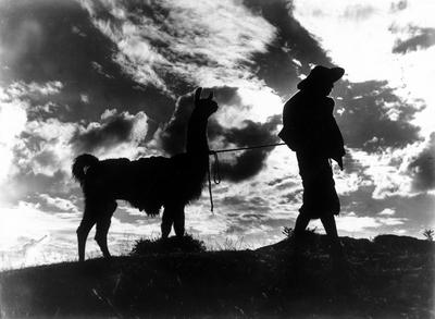 Indígena e sua lhama