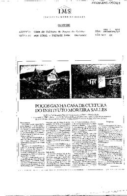 Poços ganha Casa de Cultura do Instituto Moreira Salles