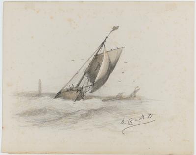 [Veleiro em mar revolto]