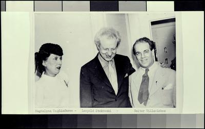 Magdalena Tagliaferro, Leopold Stokowski e Villa-Lobos (reprodução)