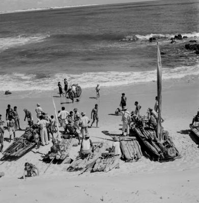 Praia em Natal, jangadas