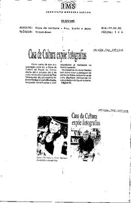 Casa da Cultura expõe fotografias;Casa da Cultura expõe fotografias