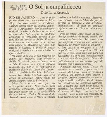 O sol já empalideceu