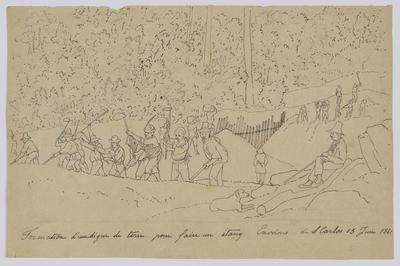 Formation d'un dique de terre pour faire un étang