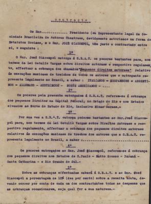 Contrato entre a SBAT e José Giacompol.
