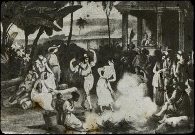 "Dança do lundu" (reprodução de litogravura)