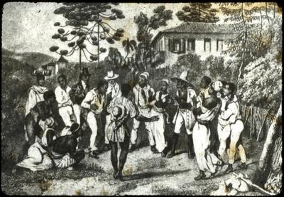 "Dança do batuque" (reprodução de gravura)