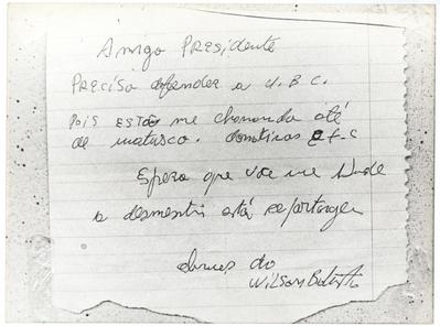 Bilhete de Wilson Batista (reprodução)