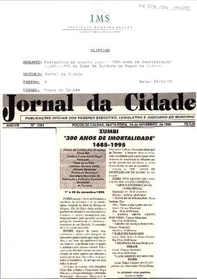 Zumbi "300 anos de Imortalidade" 1685-1995