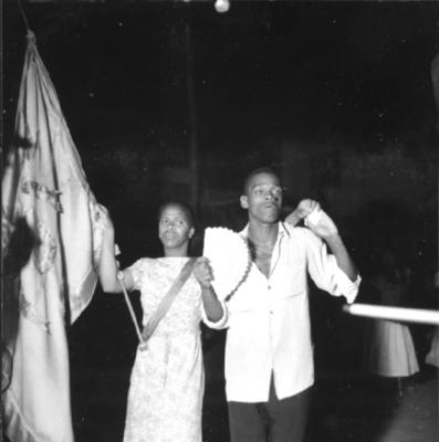 O sambista Baratino no ensaio na Mangueira