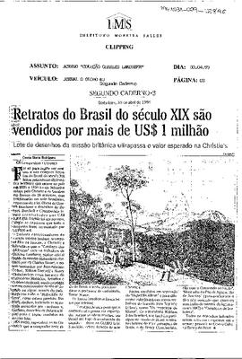 Retratos do Brasil do século XIX são vendidos por mais de R$ 1 milhão: Lote de ;desenhos da missão britânica ultrapassa o valor esperado da Christie's