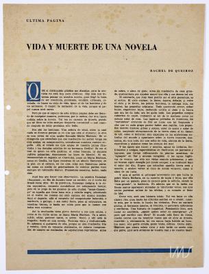 Vida y muerte de una novela